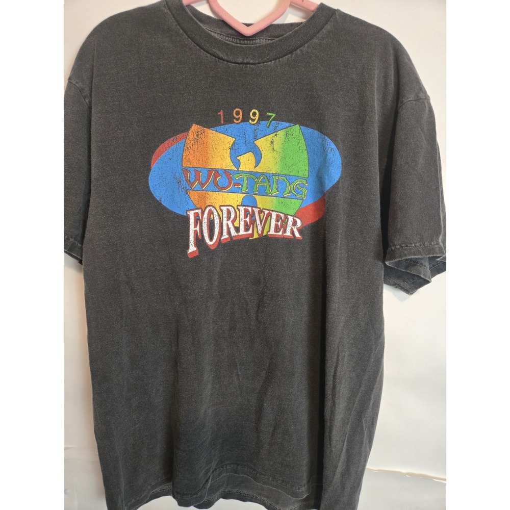 Wu Tang Clan Shirt Mens Medium  1997 Forever Rap Tee Hip Hop Faded Black Rza Gza